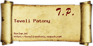 Teveli Patony névjegykártya